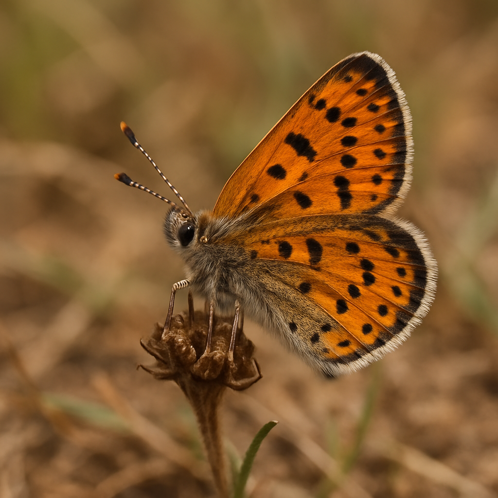 cloud copper (aloeides nubilus) in Usually found in shrubland habitats and grassland areas with scattered bushes and trees.