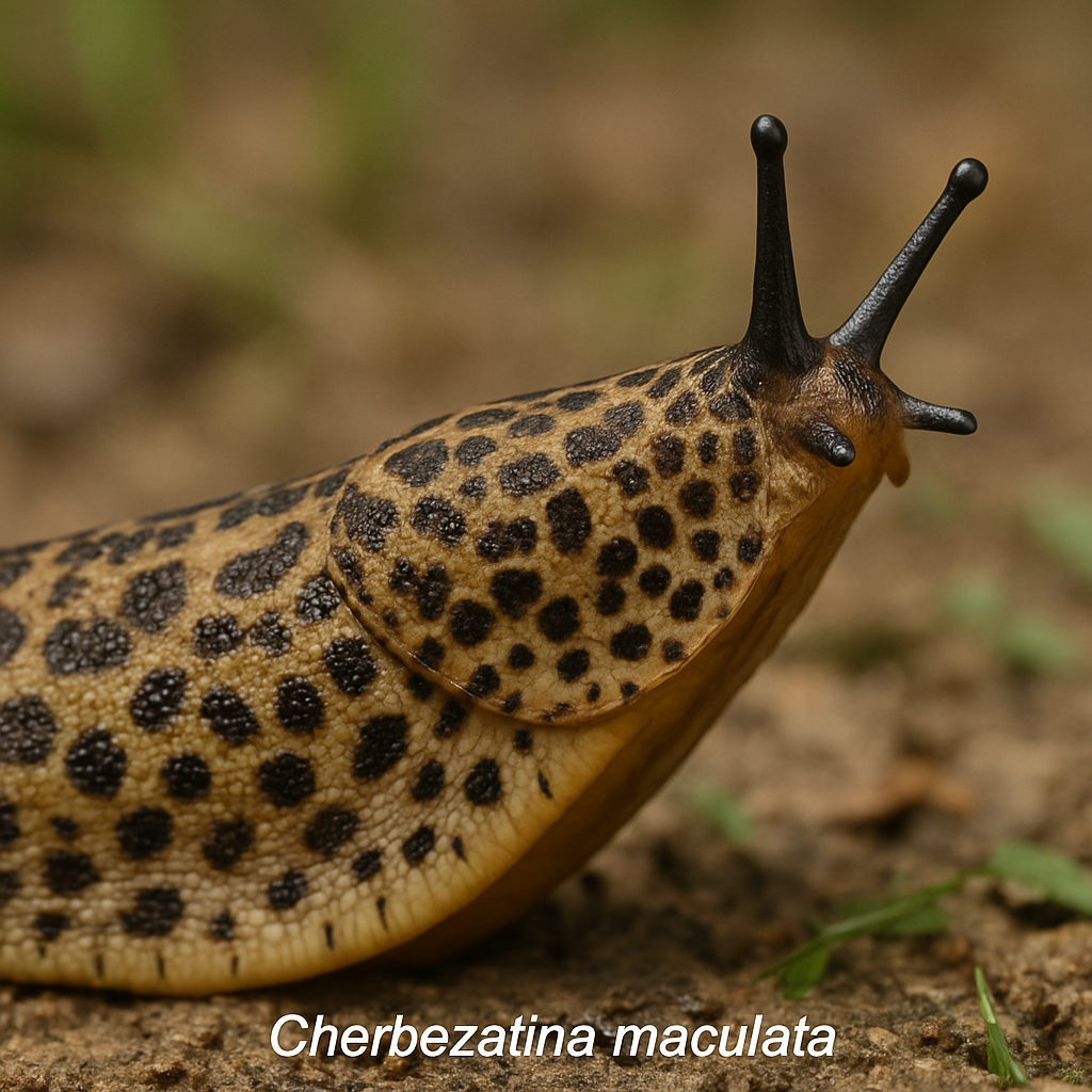 cherbezatina maculata (cherbezatina maculata) in Cherbezatina maculata inhabits dense tropical rainforests with abundant tree cover and access to water sources.