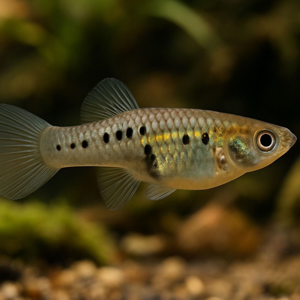 poeciliopsis paucimaculata (poeciliopsis paucimaculata) in Found in clear, flowing rivers and streams with vegetation along the banks.